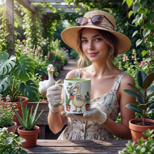 silly goose Gardening - Powered by Plants Coffe Two-Tone Coffee Mug