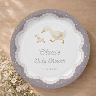 Silly Goose Gender Neutral Baby Shower Paper Plate