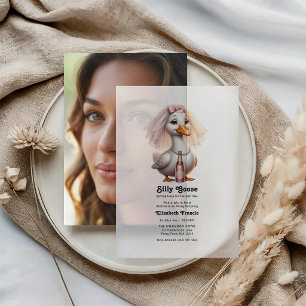 Silly Goose Getting Loose Bachelorette Party Vellum Invitations