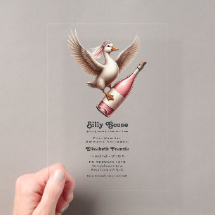 Silly Goose Getting Loose Funny Bachelorette Party Acrylic Invitations