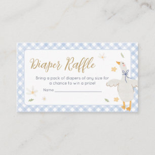 Silly Goose Gingham Baby Shower Diaper Raffle Enclosure Card