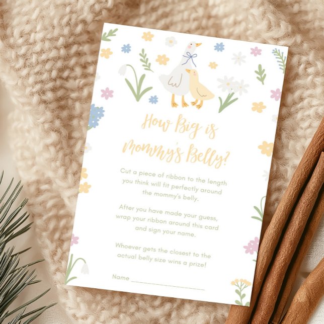 Silly Goose Gingham Baby Shower How Big is Game (Silly Goose Baby Shower Game)