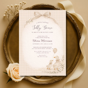 Silly Goose Gingham Baby Shower  Invitation