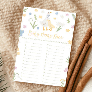 Silly Goose Gingham Baby Shower Name Race Game