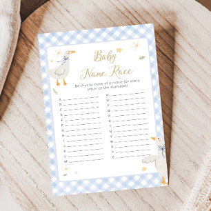 Silly Goose Gingham Baby Shower Name Race Game