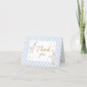 Silly Goose Gingham Baby Shower Thank You Card
