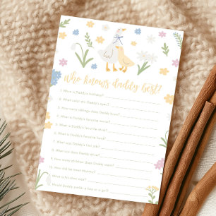 Silly Goose Gingham Baby Shower Who Knows Game