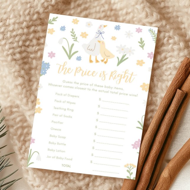 Silly Goose Gingham Shower Price is Right Game (Silly Goose Baby Shower Game)