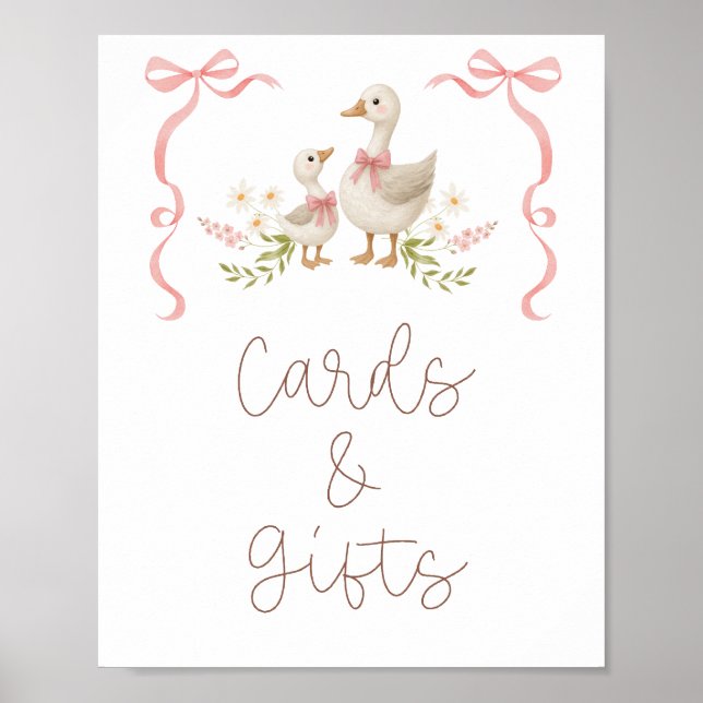 Silly Goose Girl Baby Shower Cards And Gifts Poster (Front)