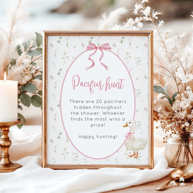 Silly Goose Girl Baby Shower Pacifier Hunt Poster (Creator Uploaded)