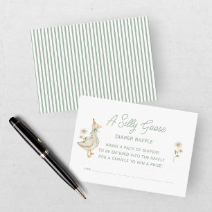 Silly Goose Green Baby Shower Enclosure Card