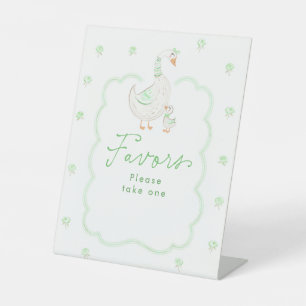 Silly Goose Green Baby Shower Favours Table Sign