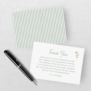 Silly Goose Green Baby Shower Thank You Card