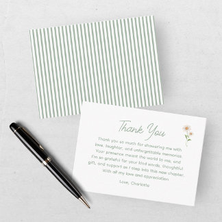 Silly Goose Green Baby Shower Thank You Card