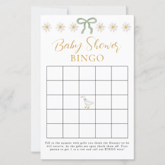 Silly Goose Green Gingham Baby Shower Bingo Game