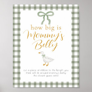 Silly Goose Green Gingham Mommys Belly Game Poster