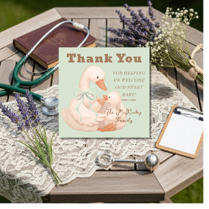 Silly Goose Green Labor  Delivery NICU Hospital    Thank You Card