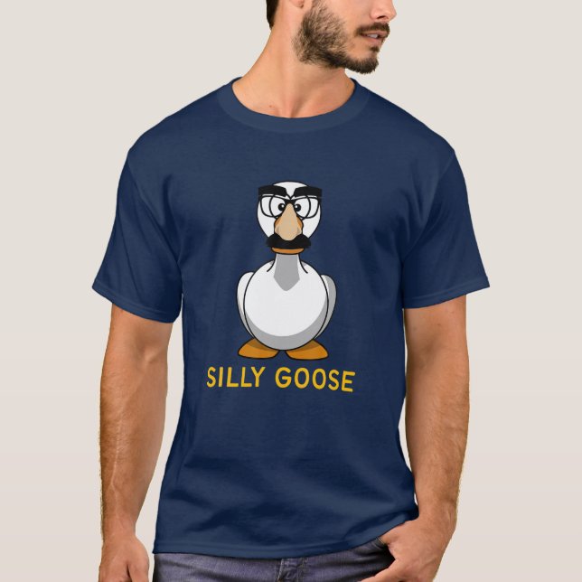 Silly Goose Groucho Glasses Goose On The Loose Sil T-Shirt (Front)