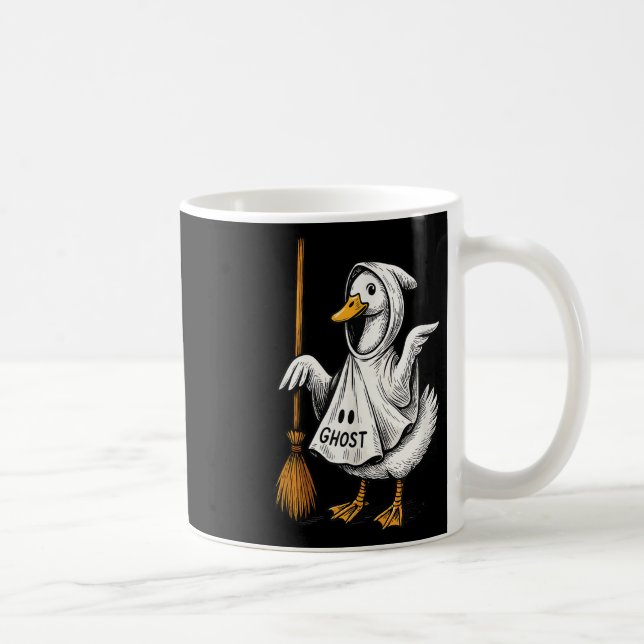 Silly Goose Halloween – Ghost Costume Bow Retro Go Coffee Mug (Right)