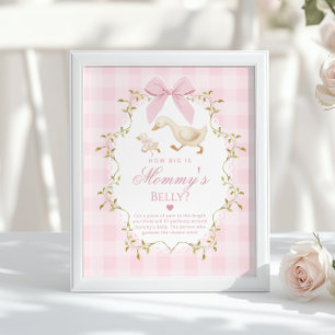 Silly Goose How big is mommys belly Pink Gingham Poster