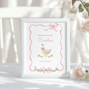 Silly Goose How many candies baby shower game Poster