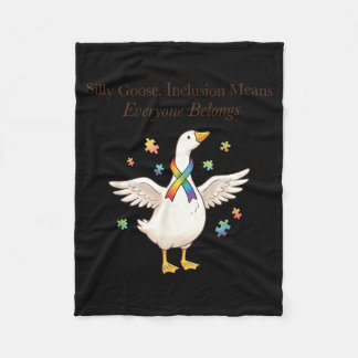 Silly Goose Inclusion Autism Awareness Everyone Fleece Blanket