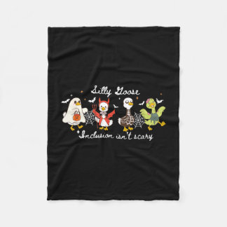 Silly goose inclusion isn't scary halloween goose fleece blanket