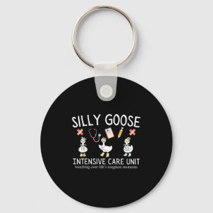 Silly goose intensive care unit nursing icu nurse key ring