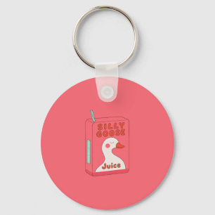 Silly Goose Juice Box Funny Goose Lover Key Ring