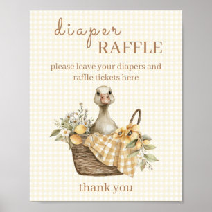 Silly Goose Lemon Baby Shower Diaper Raffle Sign