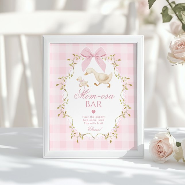 Silly Goose Momosa bar Pink Gingham Poster (Creator Uploaded)