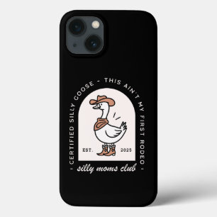 Silly goose mum mama cowgirl cowboy retro black iPhone 13 case