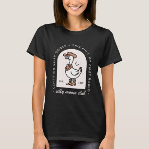 Silly goose mum mama cowgirl cowboy retro black T-Shirt
