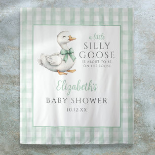 Silly Goose Neutral Baby Shower Photo Backdrop Tapestry