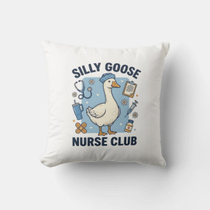 Silly Goose Nurse Club Funny Nurse Vector Design_1 Cushion