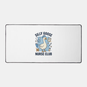 Silly Goose Nurse Club Funny Nurse Vector Design_1 Desk Mat