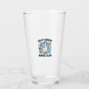 Silly Goose Nurse Club Funny Nurse Vector Design_1 Glass