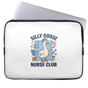 Silly Goose Nurse Club Funny Nurse Vector Design_1 Laptop Sleeve