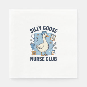 Silly Goose Nurse Club Funny Nurse Vector Design_1 Napkin