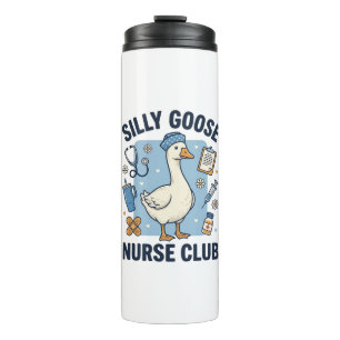 Silly Goose Nurse Club Funny Nurse Vector Design_1 Thermal Tumbler
