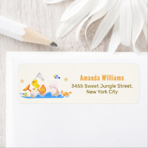 Silly Goose Ocean Fish Baby Shower Return Address Label