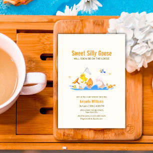 Silly Goose Ocean Fishing Baby Shower Invitation