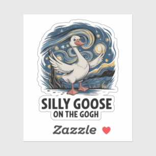 Silly Goose on the Gogh Funny Parody Geese Bird 