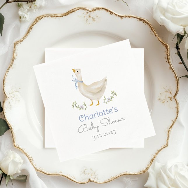 Silly Goose on the loose Baby Boy Shower Napkin (Creator Uploaded)