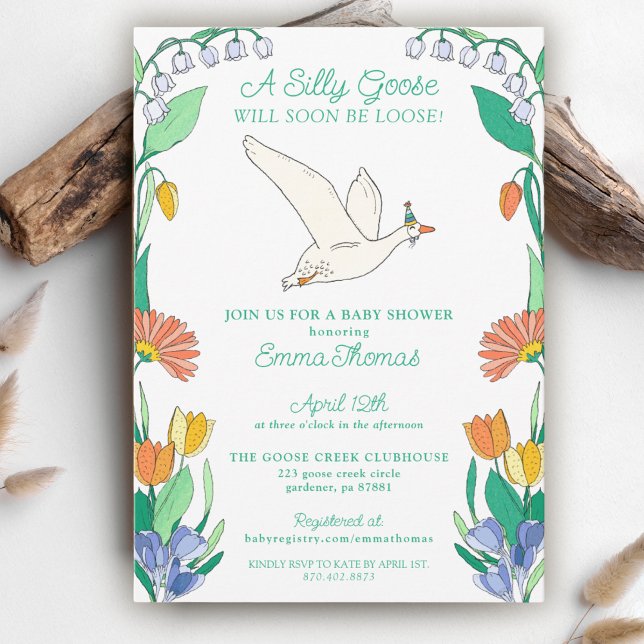 Silly Goose on the Loose Baby Shower Invitation (Creator Uploaded)