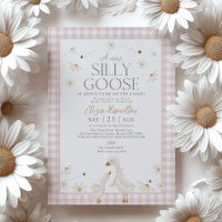 Silly Goose on the Loose Baby Shower Pink Gingham