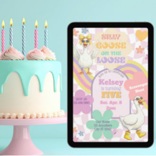 Silly Goose on the Loose Birthday Invitation