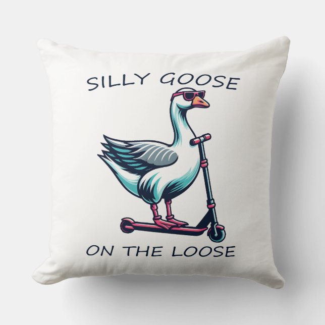 Silly Goose On The Loose Funny Scooter Ride Cushion (Front)
