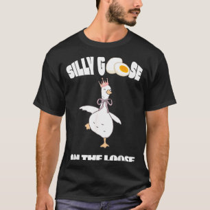 Silly Goose On The Loose Graphic Funny Pun T-Shirt