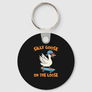 Silly Goose On The Loose Skateboarding Lover Silly Key Ring